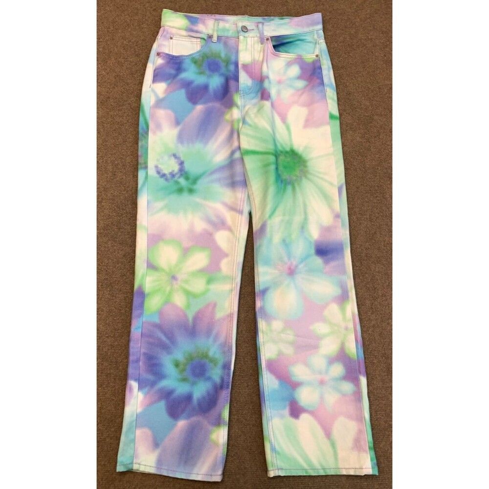 BDG Urban Outfitters Jeans Womens 29 High Rise Cowboy Floral Tie Dye Denim